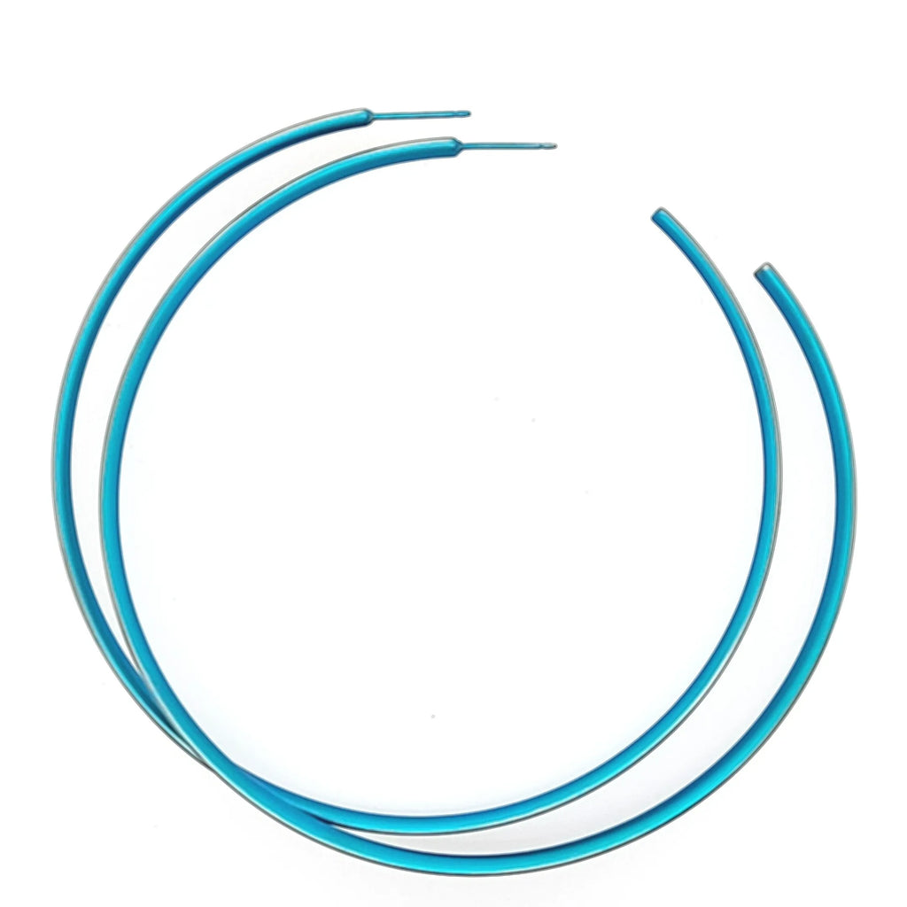 ROUND HOOP TITANIUM EARRINGS