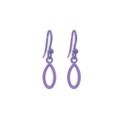 crossover short drop earrings purple