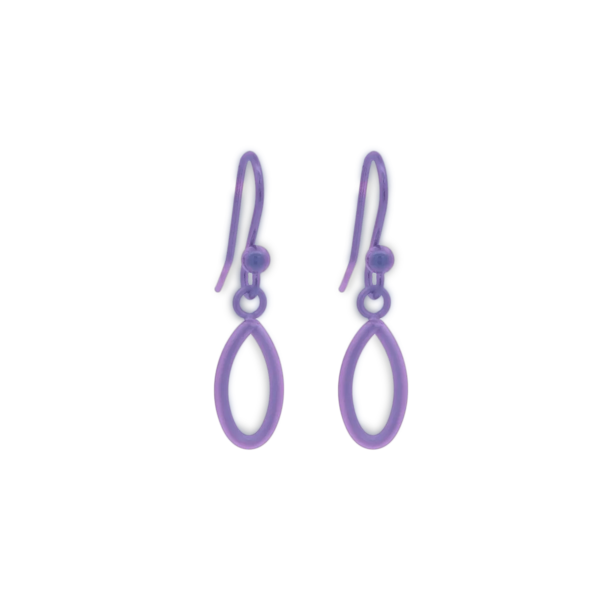 crossover short drop earrings purple