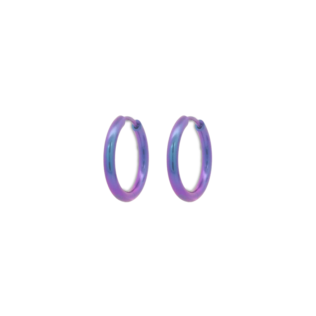 ROUND HOOP TITANIUM EARRINGS