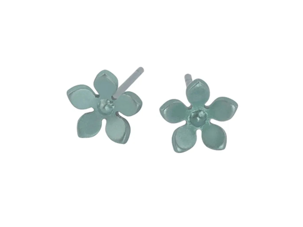 FIVE PETAL FLOWER TITANIUM PENDANT Studs