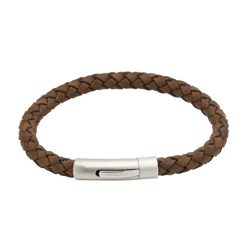 Leather Bracelet with  matte  clasp
