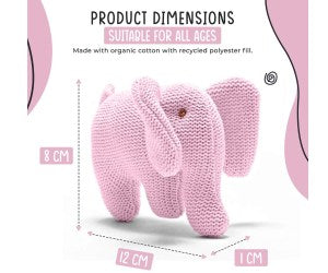KNITTED  ORGANIC COTTON ELEPHANT RATTLE