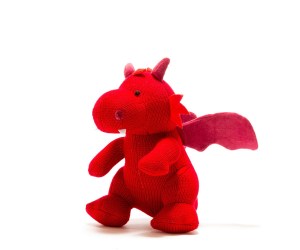 Knitted Red Dragon Toy