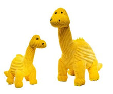 Load image into Gallery viewer, Yellow CORDUROY DIPLODOCUS DINOSAUR SOFT TOY
