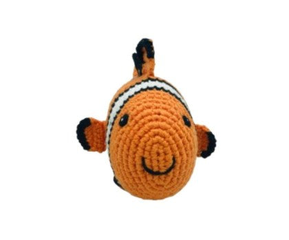 Fair Trade Crochet Clown Fish Baby Rattle Organic Cotton