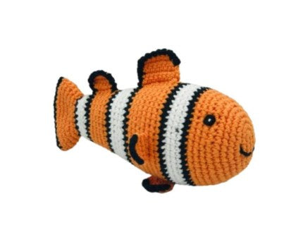 Fair Trade Crochet Clown Fish Baby Rattle Organic Cotton
