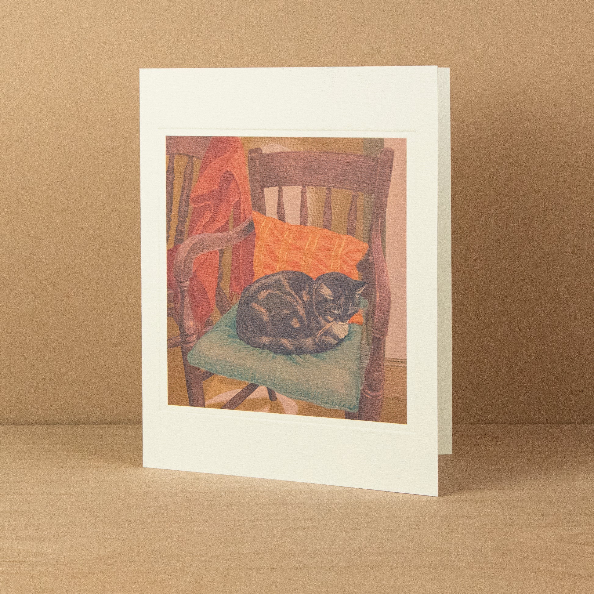 Helen Sleeping on Millie's Chair Greeting Card