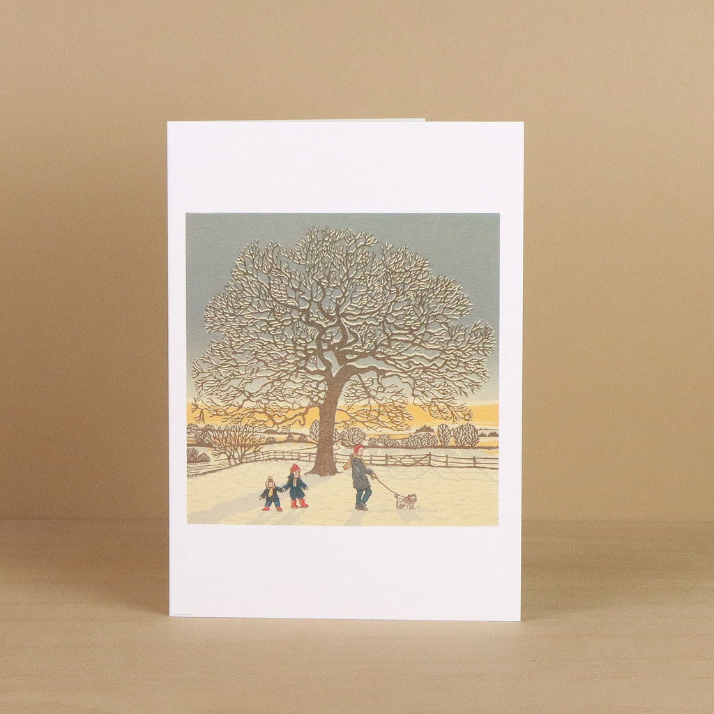 Winter Oak and Minim in the Snow notecards by Vanessa Lubach, view 2