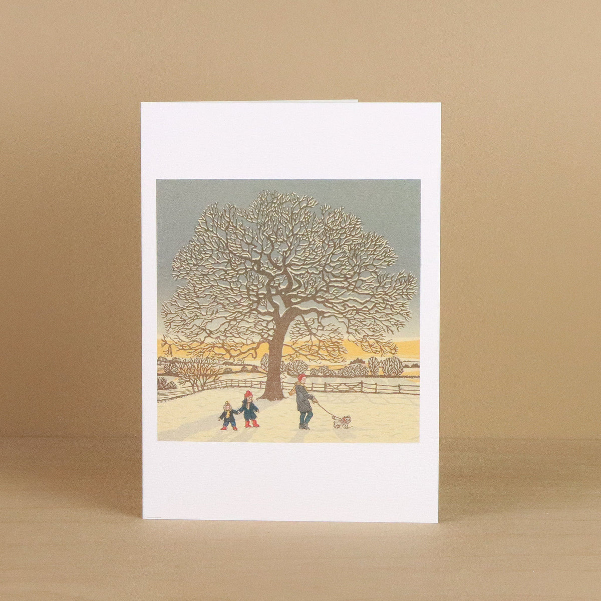 Winter Oak and Minim in the Snow notecards by Vanessa Lubach, view 2