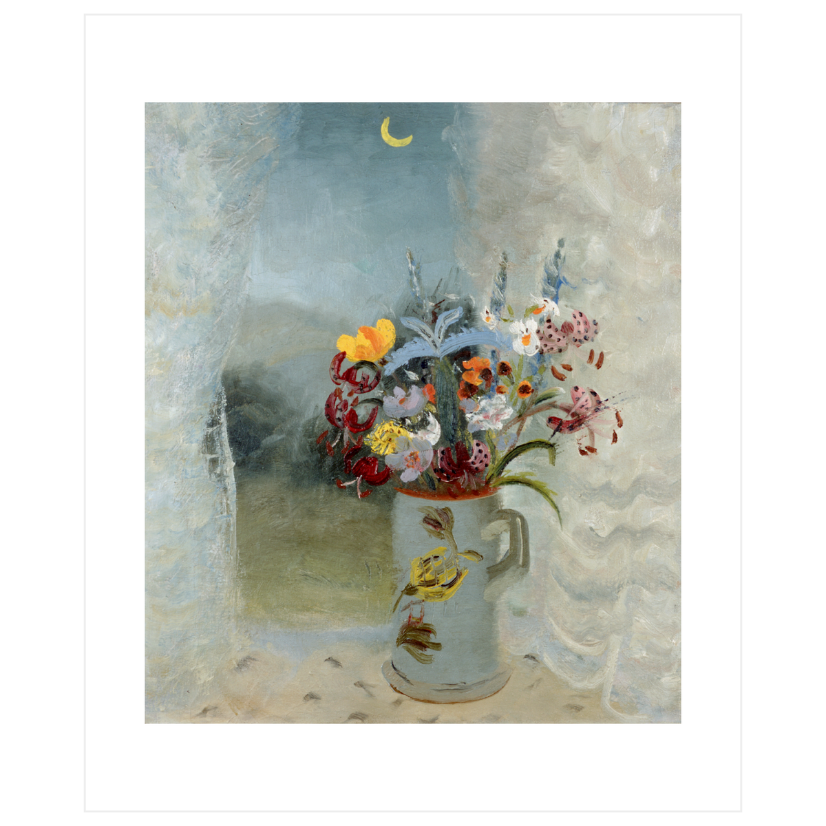 Flowers by Moonlight greeting card by Winifred Nicholson, view 2