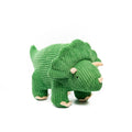 TRICERATOPS CORDUROY DINOSAUR SOFT TOY GREEN