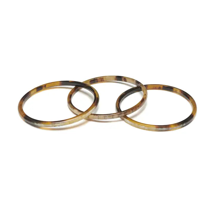 Zuri Slim Natural Horn Bangles