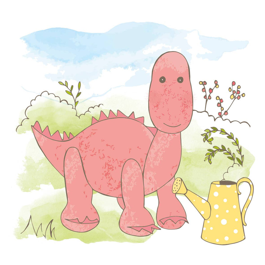 Welcome Baby Pink Diplodocus Baby Dinosaur Card