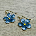 Forget Me Not Drop Earrings, 14k Gold Plated