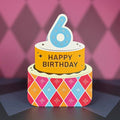 Age 6 Circus Themed Birthday Card