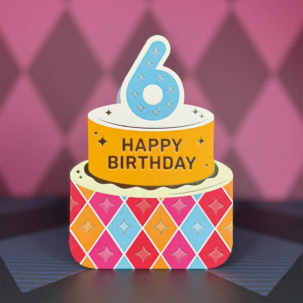 Age 6 Circus Themed Birthday Card