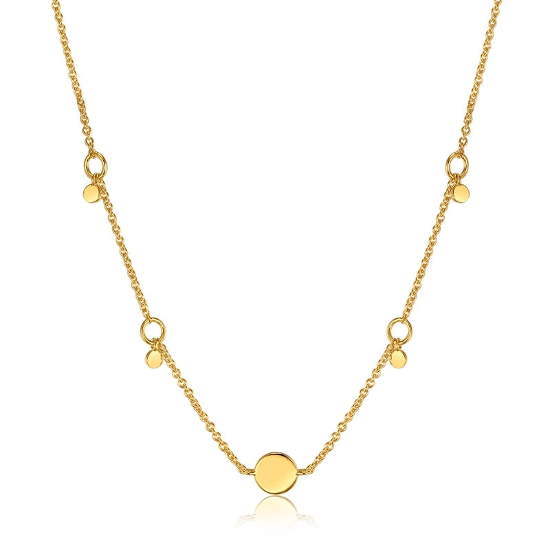 Geometry Drop Discs Necklace - Gold