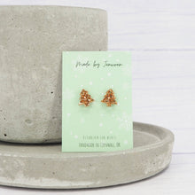 Load image into Gallery viewer, Gold Christmas tree studs
