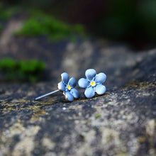 Load image into Gallery viewer, Mini Forget Me Not Flower Stud Earrings, 14k Gold Plated
