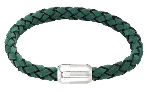 Leather Bracelet with  matte and polished Edge  clasp B569