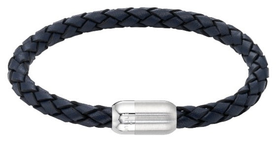 Leather Bracelet with  matte and polished Edge  clasp B569