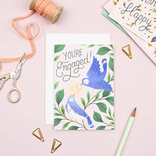 Load image into Gallery viewer, Engagement Card – Engaged Birds Wedding Congratulations
