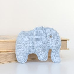KNITTED  ORGANIC COTTON ELEPHANT RATTLE