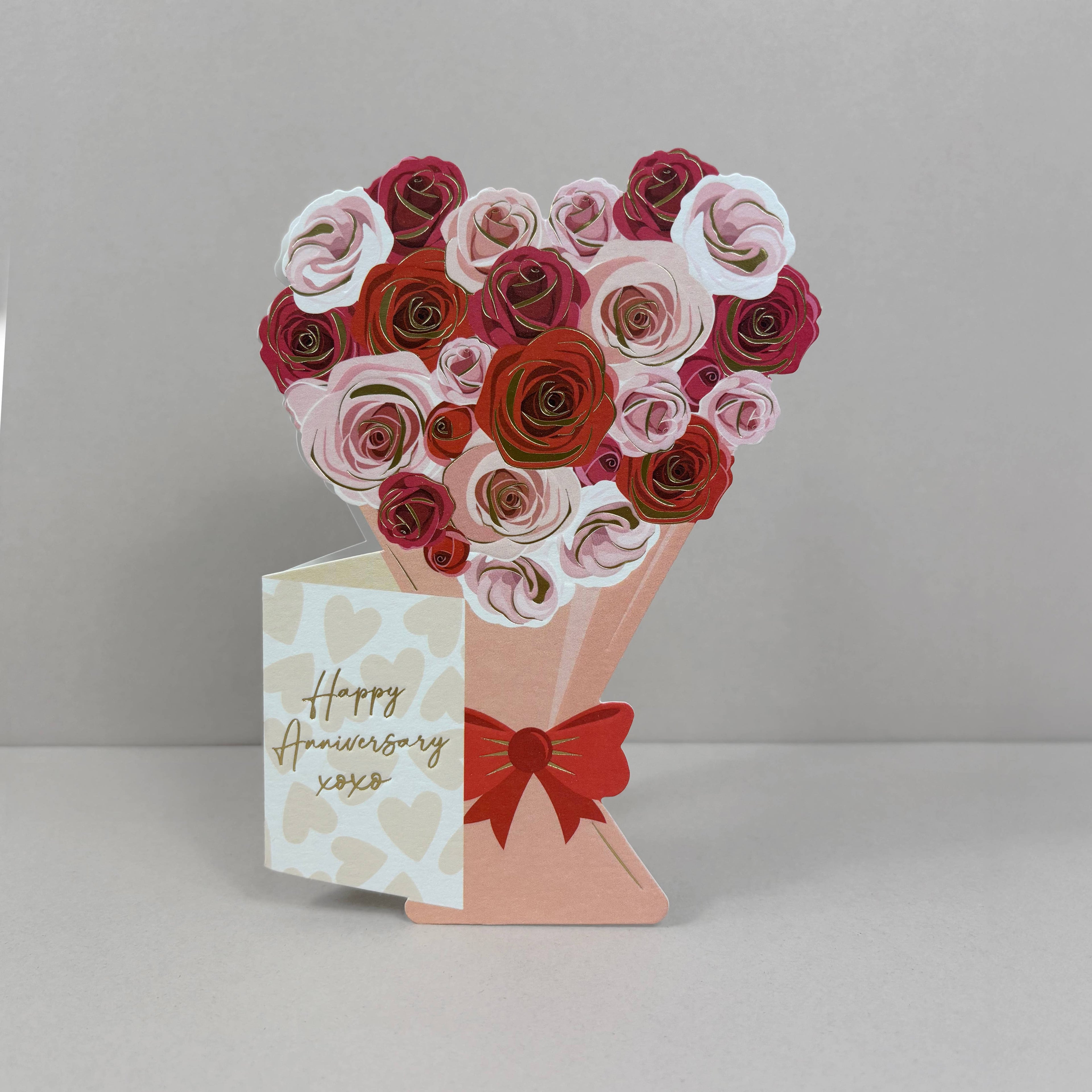 Anniversary Roses Die Cut Card