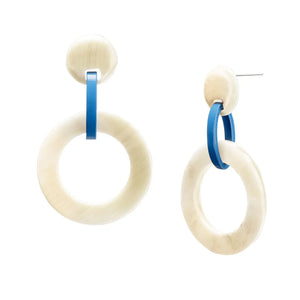 Lacquered Round Link Earrings