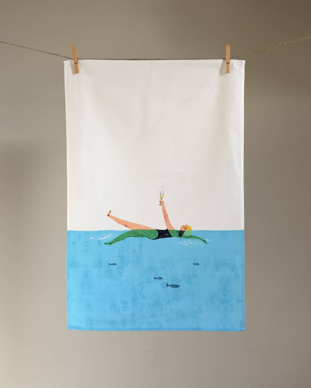 Swim & Fizz Tea Towel
