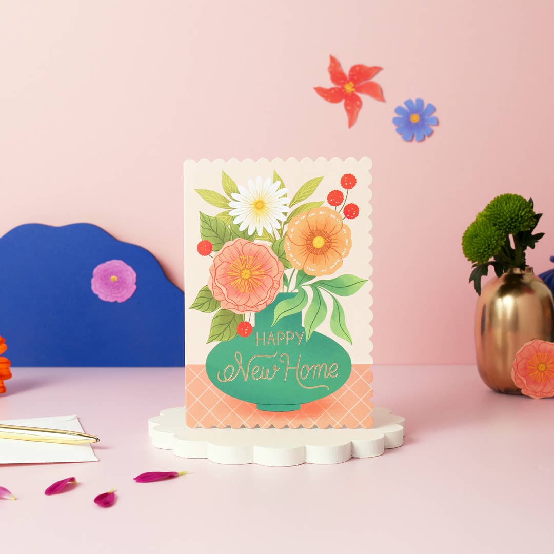 New Home Card – Vase Design Housewarming Greeting