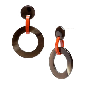 Lacquered Round Link Earrings