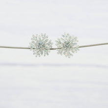 Load image into Gallery viewer, Holographic glitter snowflake small studs
