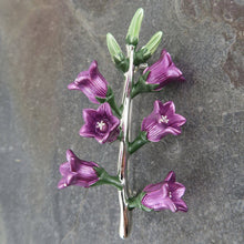 Load image into Gallery viewer, Canterbury Bells Purple Flower Brooch
