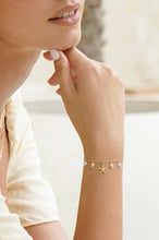 Load image into Gallery viewer, Starfish Charm Bracelet with Pearl and Blue Lace Agate
