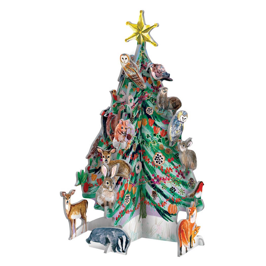Wild Winter's Song Tree petite 3D pop and slot advent calendar by Roger la Borde, artwork by Fay Ford