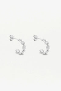 Wildflower Daisy Chain Hoop Earrings - Silver plated