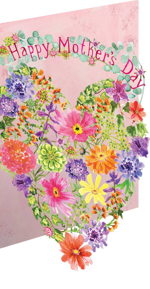 Flowery Heart Lsr Lasercut Card single - GC 2409M