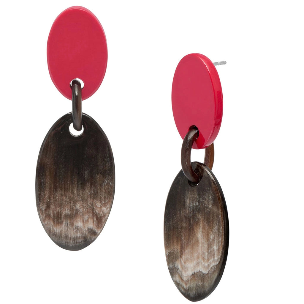 Lacquered Oval Drop Earrings
