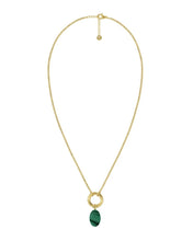 Load image into Gallery viewer, Edblad Beach Crystal Necklace in Green &amp; Gold
