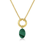 Load image into Gallery viewer, Edblad Beach Crystal Necklace in Green &amp; Gold
