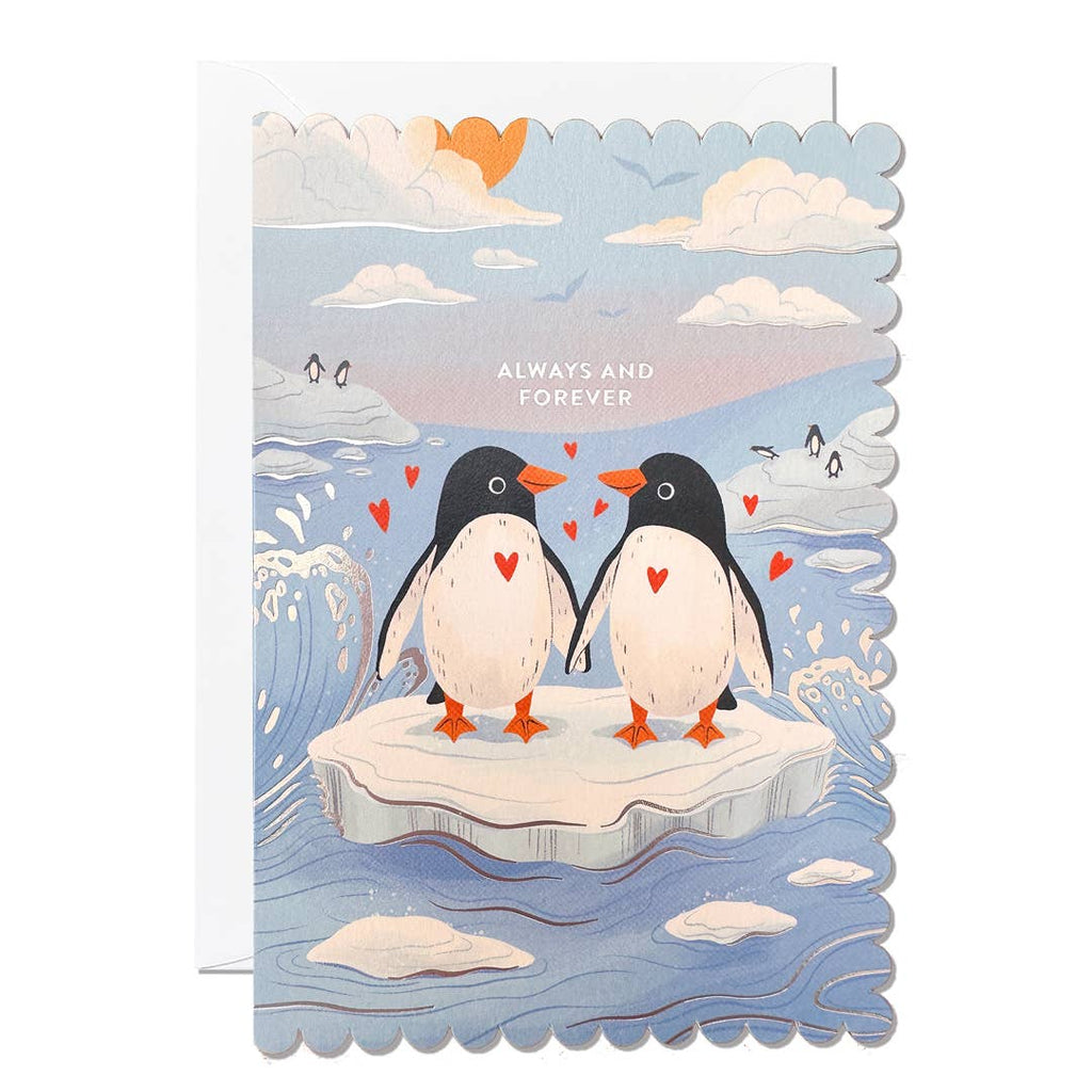 Anniversary Card – Penguins Valentine's Day LGBT Gay Wedding