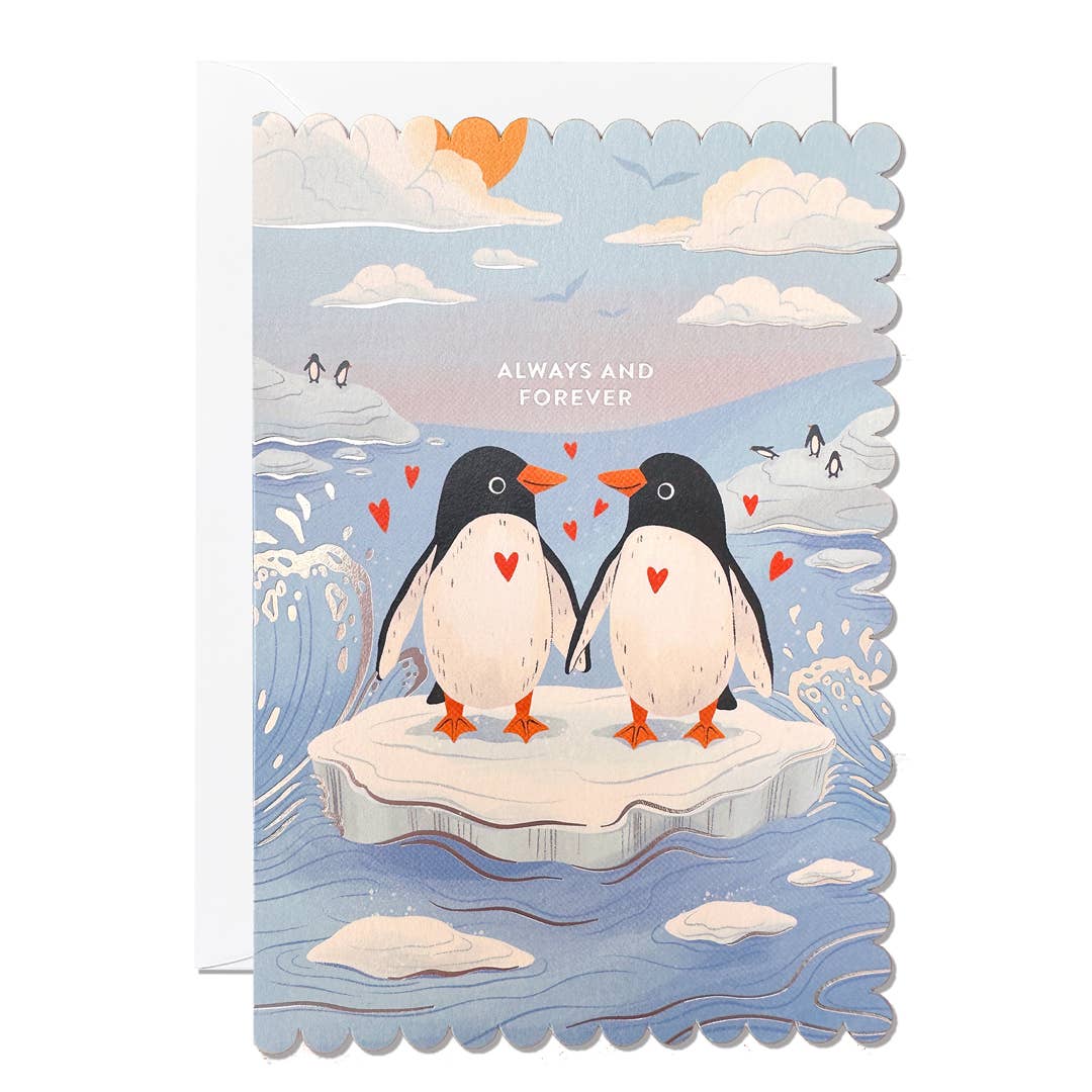 Anniversary Card – Penguins Valentine's Day LGBT Gay Wedding