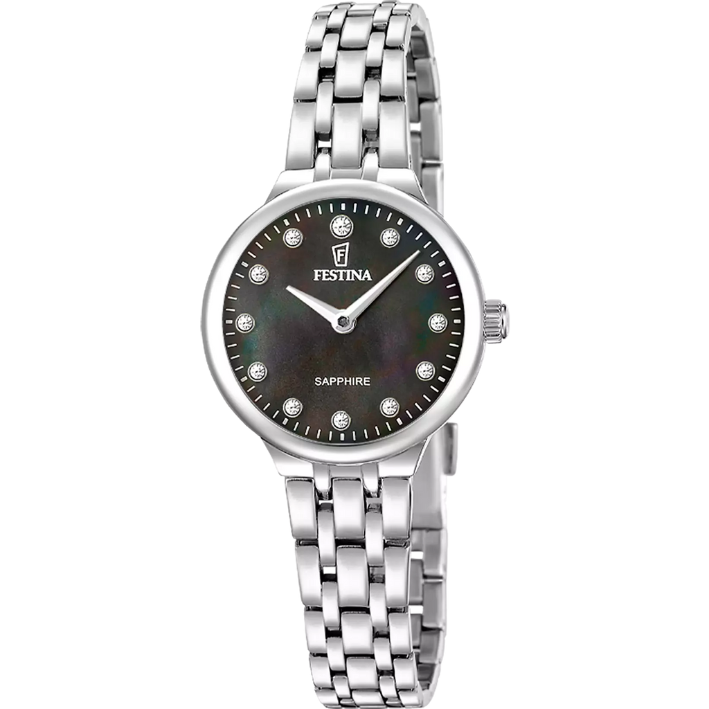 Festina women's black Mademoiselle stainless steel watch bracelet F20744/6