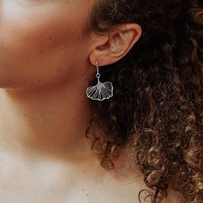 GINKGO BILOBA silver EARRINGS