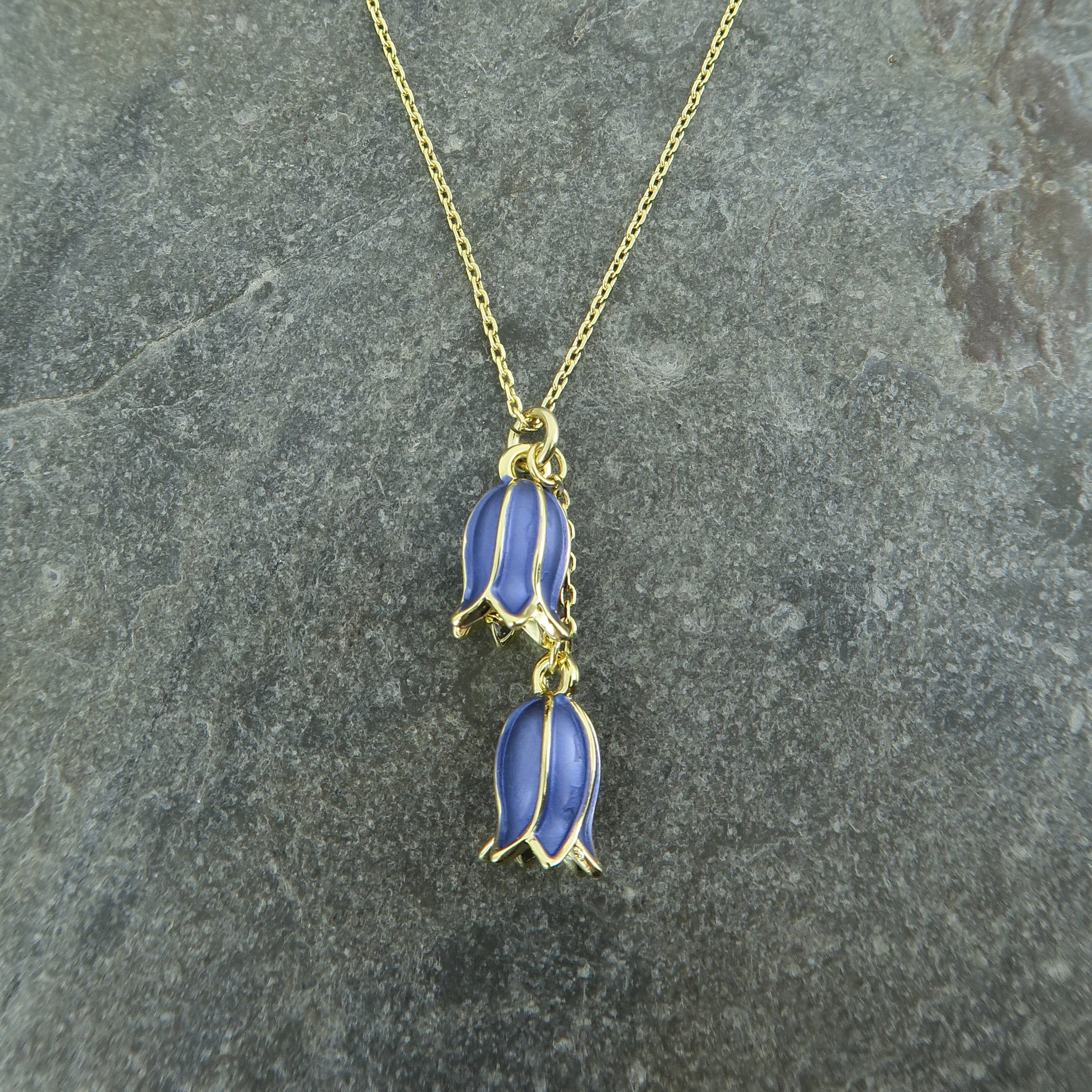 Bluebell gold-plated pendant necklace detail - ORA Gallery