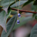 Bluebell gold-plated pendant necklace close up - ORA Gallery