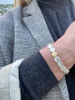 Iona bracelet - brushed silver and gold