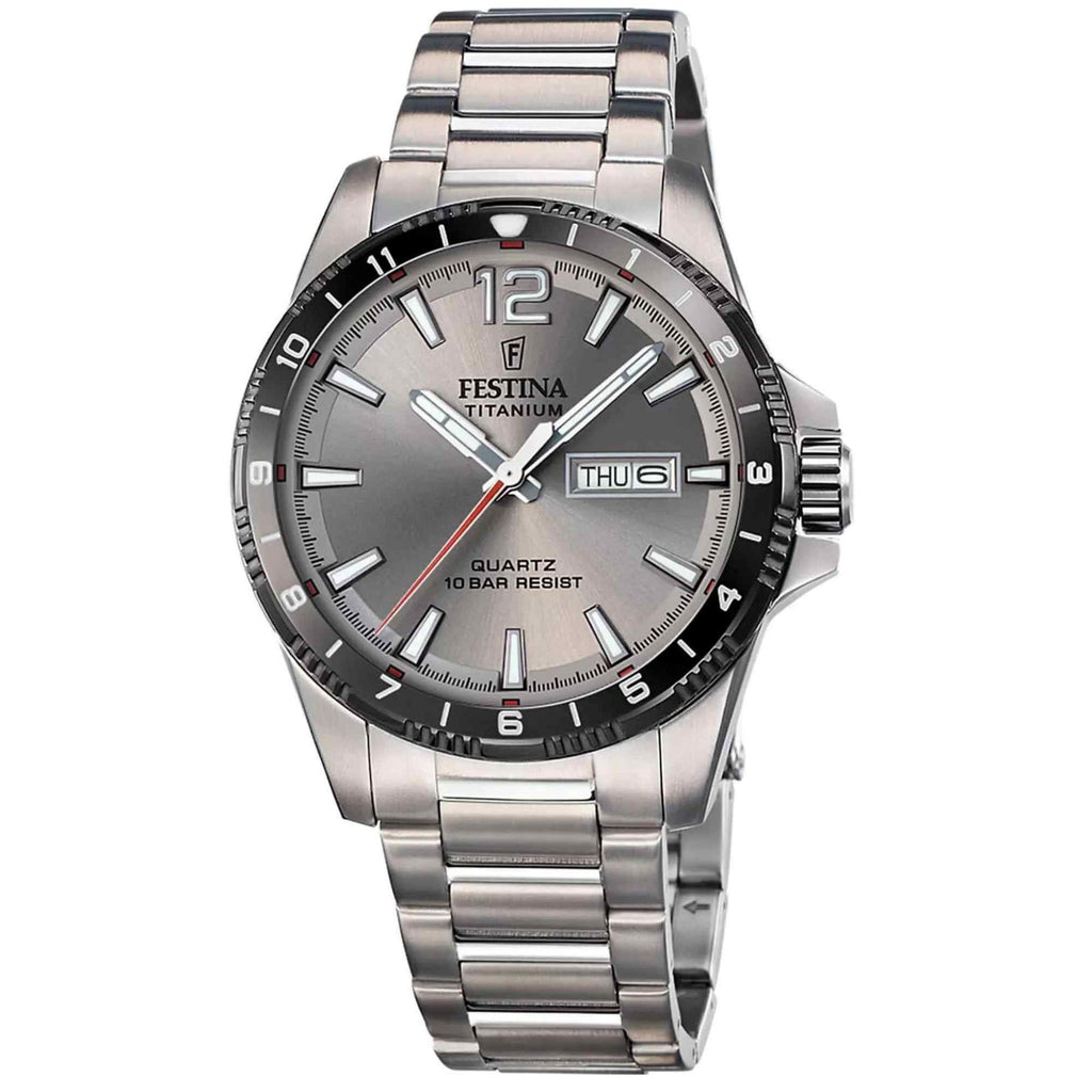 FESTINA MEN'S GREY DIAL TITANIUM WRISTWATCH